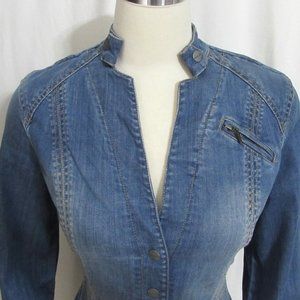 NEW Womens Ladies COLDWATER CREEK Blue Jean Denim Casual Jacket 8 8P